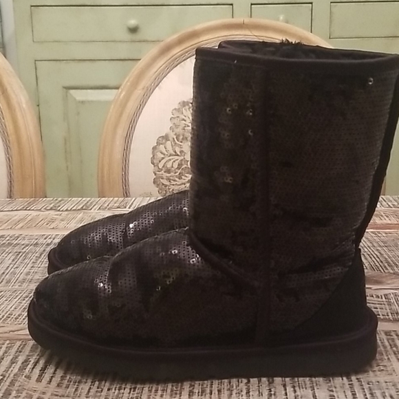 Black Sequin Uggs - Picture 4 of 6